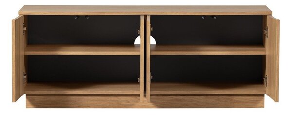 Mobile TV di colore naturale in rovere massiccio 133x52x45 cm Zuma – WOOOD