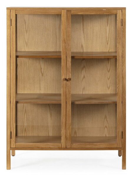 Vetrina di colore naturale con effetto rovere 90x126x40 cm Ceci – MOME