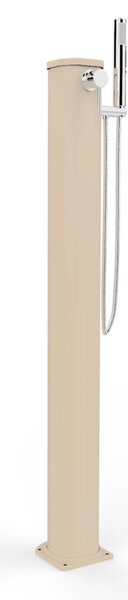 Doccia Solare da Esterno Giardino 20L Miscelatore e Doccetta Mobile Arkema Jolly Go, Dimensioni 18,5x20x h 115 cm colore Champagne