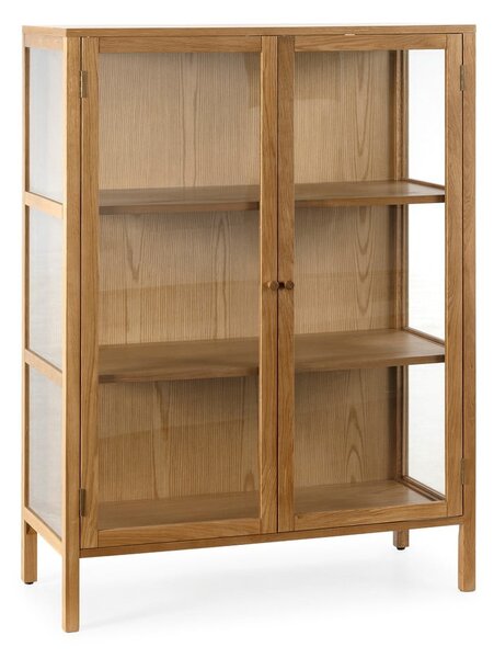 Vetrina di colore naturale con effetto rovere 90x126x40 cm Ceci – MOME
