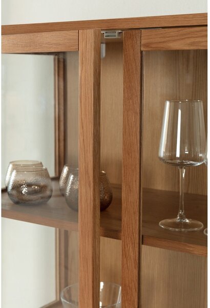 Vetrina di colore naturale con effetto rovere 90x126x40 cm Ceci – MOME