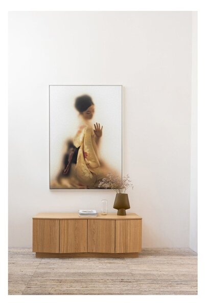 Mobile TV di colore naturale in rovere massiccio 133x52x45 cm Zuma – WOOOD