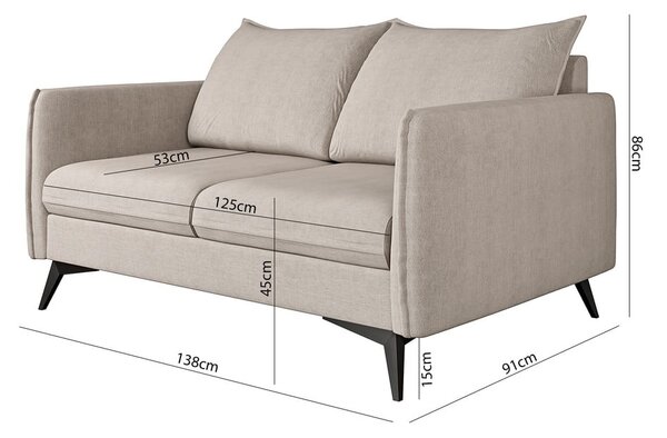 Divano beige 138 cm Juli Bis - Ropez