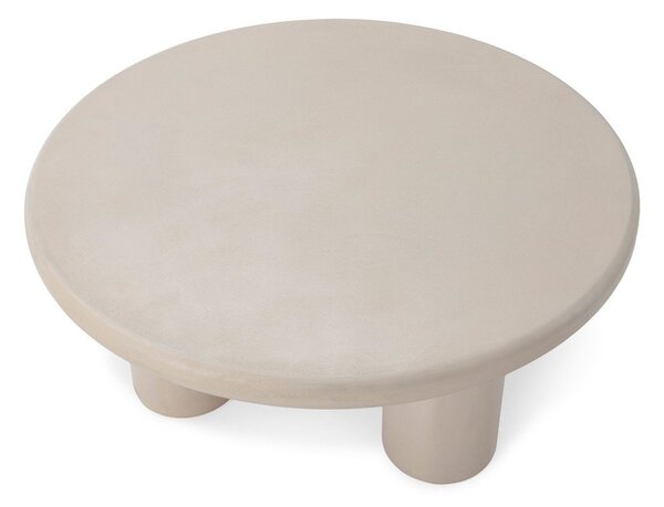 Tavolino da salotto rotondo color crema con effetto pietra ø 80 cm Iriel – MOME