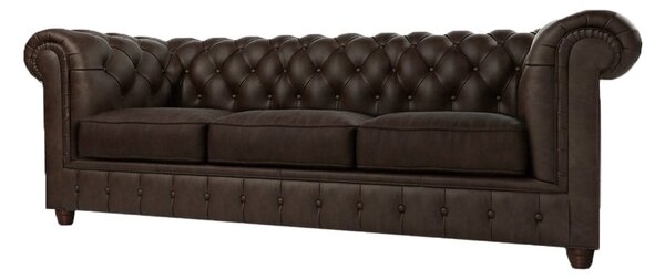 Divano in velluto marrone scuro 230 cm Cambridge - Ropez