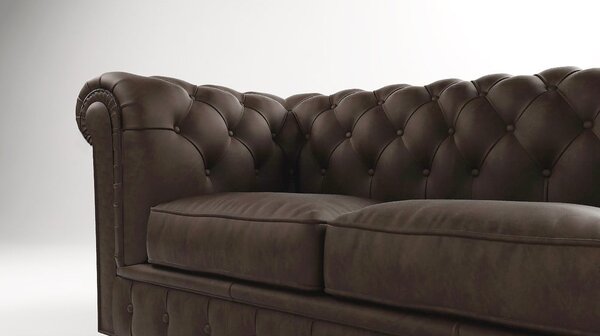 Divano in velluto marrone scuro 230 cm Cambridge - Ropez