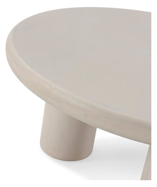 Tavolino da salotto rotondo color crema con effetto pietra ø 80 cm Iriel – MOME