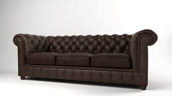 Divano in velluto marrone scuro 230 cm Cambridge - Ropez