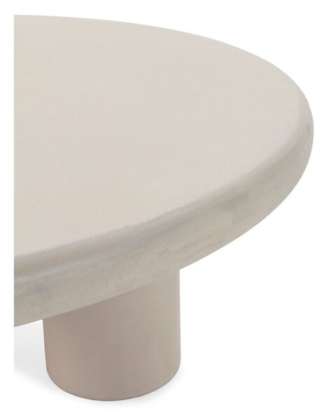Tavolino da salotto rotondo color crema con effetto pietra ø 80 cm Iriel – MOME
