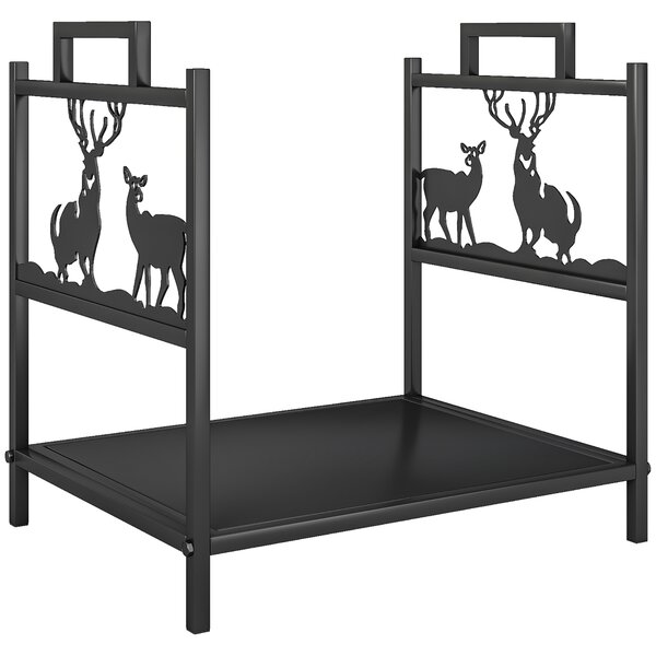 Outsunny Portalegna per interni in Metallo, 42,5 x 33,5 x 43 cm, Nero | Aosom Italy
