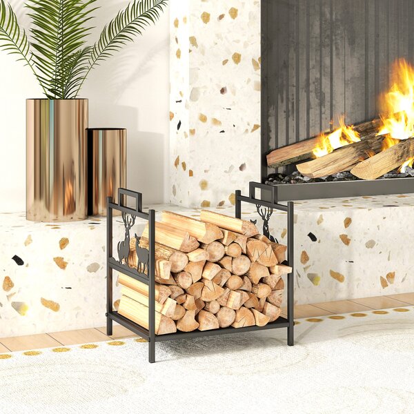 Outsunny Portalegna per interni in Metallo, 42,5 x 33,5 x 43 cm, Nero | Aosom Italy