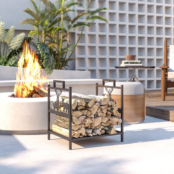 Outsunny Portalegna per interni in Metallo, 42,5 x 33,5 x 43 cm, Nero | Aosom Italy