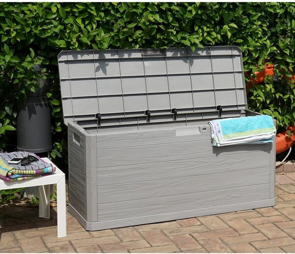 Contenitore da giardino grigio chiaro in plastica Woodys – Toomax