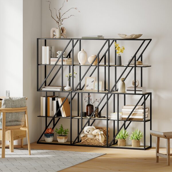 HOMCOM Libreria a 5 Livelli in Stile Industriale con Ripiani Aperti e Telaio in Acciaio 60x30x165 cm Rovere | Aosom Italy
