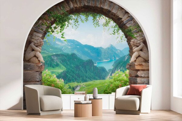 Carta da parati Arco con vista sulle montagne, Carta da parati Natura, u52506 : Uwalls.it