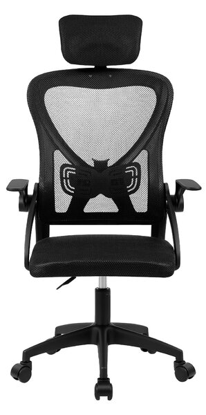 XDays Sedia da ufficio ergonomica con poggiatesta, schienale in rete e braccioli