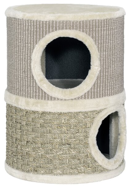 PawHut Tiragraffi per gatti in sisal naturale, rivestito di peluche 35,5x35,5x49 cm Beige | Aosom Italy