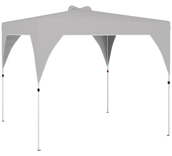 Gazebo Pieghevole 296x296x270 cm con Prese d'Aria Sacchi di Sabbia e Borsa in Tessuto Oxford e Metallo Grigio Scuro