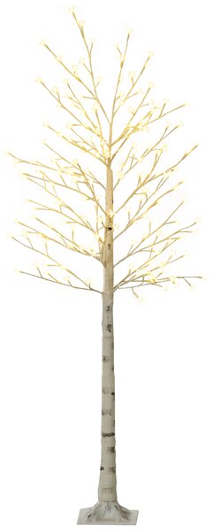 HOMCOM Albero Luminoso di Betulla con 180 Luci LED Alto 180 cm e 3 Livelli di Luminosità per Interni ed Esterni, Bianco | Aosom Italy