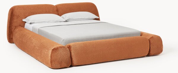 Letto imbottito in teddy bouclé Wolke