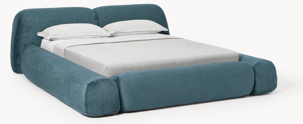 Letto imbottito in teddy bouclé Wolke