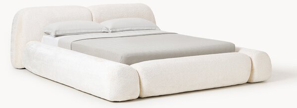 Letto imbottito in teddy bouclé Wolke