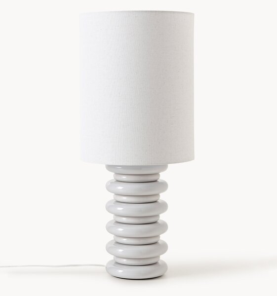 Grande lampada da tavolo con base in legno Nicolas