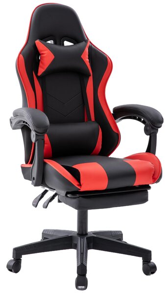 Sedia da gaming da ufficio Delman poltrona ergonomica per gamer con poggiapiedi e poggiatesta 0060RD