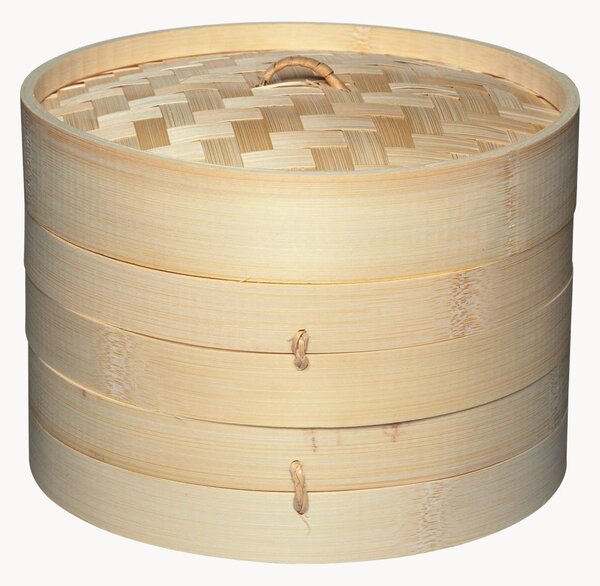 Vaporiera a due livelli in legno di bambù con coperchio World of Flavours Oriental