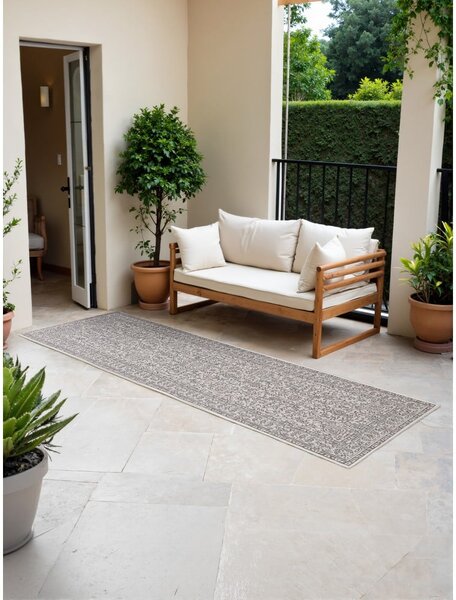 Passatoia da interno ed esterno grigia/avorio 80x250 cm Duet Kona – NORTHRUGS