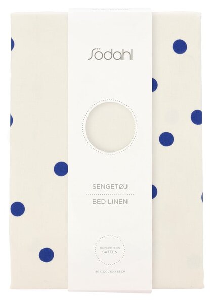 Set copripiumino e federa blu/color crema in raso di cotone per letto singolo 140x200 cm Solaris – Södahl