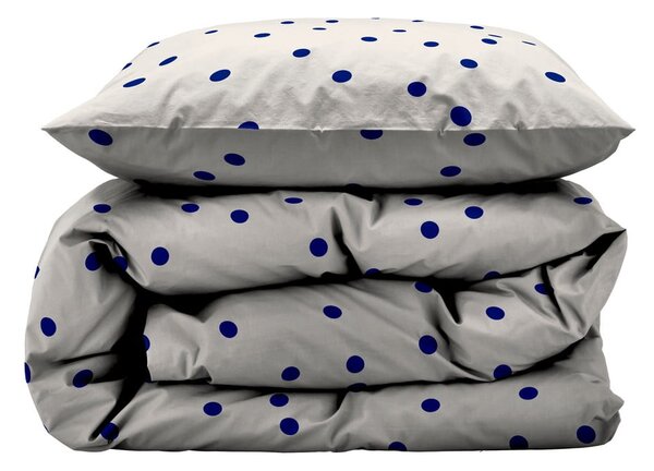 Set copripiumino e federa blu/color crema in raso di cotone per letto singolo 140x200 cm Solaris – Södahl