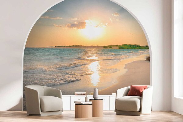 Carta da parati Tramonto sulla costa del mare, Carta da parati Mare, u53408 : Uwalls.it