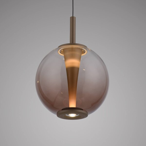 PURE Lampada a sospensione Infinity, dimmerabile, Bronzo / Ottone antico, Soggiorno / Sala da pranzo, Vetro, Lampada a sospensione