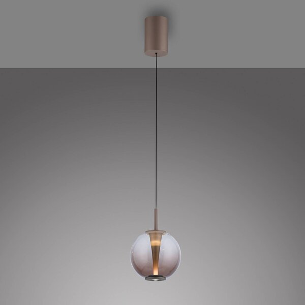 PURE Lampada a sospensione Infinity, dimmerabile, Bronzo / Ottone antico, Soggiorno / Sala da pranzo, Vetro, Lampada a sospensione