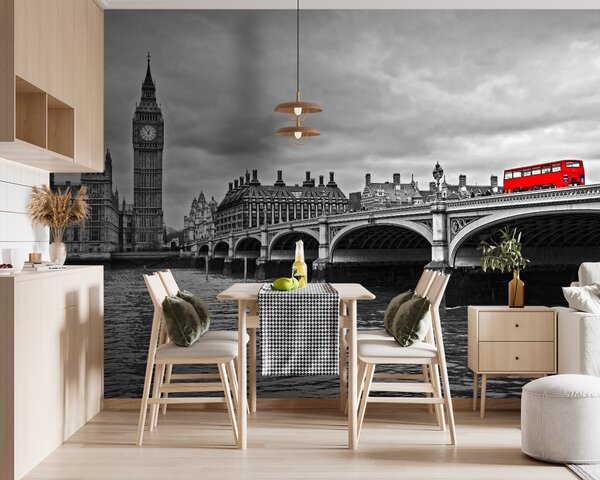 Carta da parati Londra, grigio e rosso, Carta da parati Città, u53383 : Uwalls.it