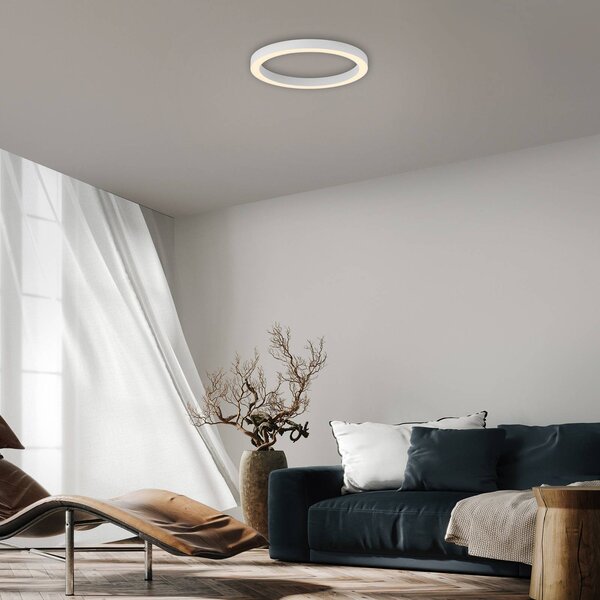 PURE Plafoniera a LED Lines, dimmerabile, Bianco / Opale, Soggiorno / Sala da pranzo, Alluminio, Moderno, Plafoniera LED