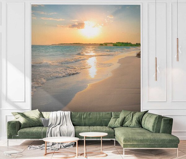 Carta da parati Tramonto sulla costa del mare, Carta da parati Mare, u53408 : Uwalls.it