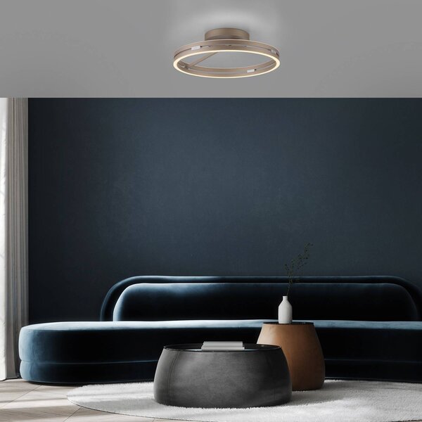 PURE Plafoniera a LED Loop, dimmerabile, Bronzo / Ottone antico, Soggiorno / Sala da pranzo, Alluminio, Moderno, Plafoniera LED