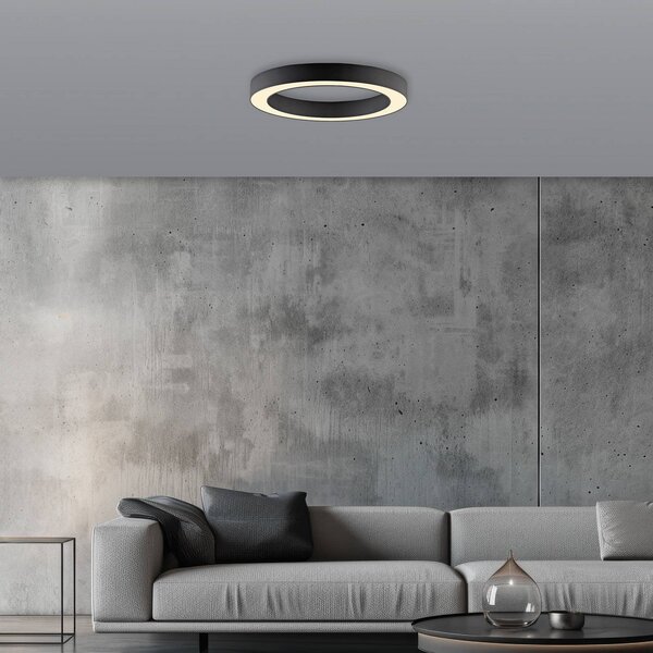 PURE Plafoniera a LED Lines, dimmerabile, Nero, Soggiorno / Sala da pranzo, Alluminio, Moderno, Plafoniera LED