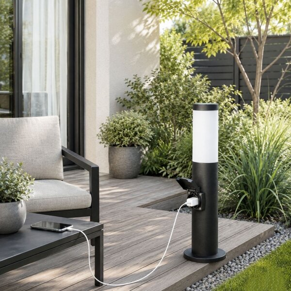 Rabalux 77194 - Lampada da esterno con presa BLACK TORCH 1xE27/25W/230V IP44