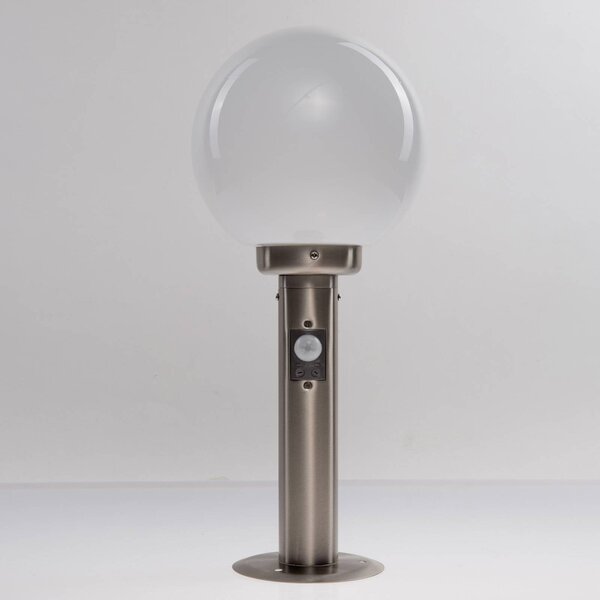 Lindby Lampioncino Vedran, 45 cm, acciaio inox, sensore Vedran Lindby, dimmerabile, Alluminio / Grigio / Zincato, Acciaio Inox, Moderno