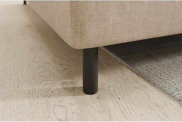 Divano angolare beige allungabile/con contenitore (con penisola a sinistra/a L) e rivestimento in velluto Barea – ELTAP