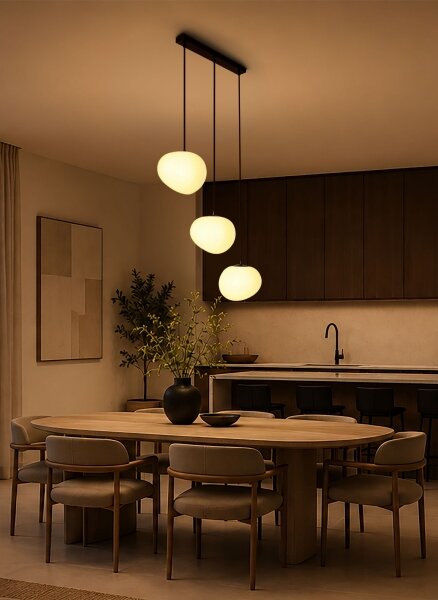 BRILAGI - Lampadario a cavo PEBBLES 3xE27/40W/230V nero