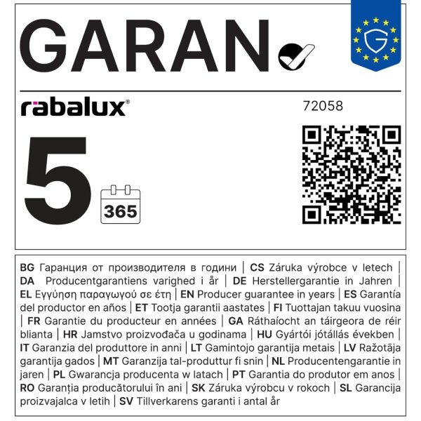 Rabalux 72058 - Lampadario LED sospeso su cavo FAYRO LED/19W/230V 4000K nero