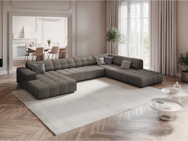 Divano angolare in grigio scuro (con penisola a destra/a forma di "U") Chicago – Cosmopolitan Design