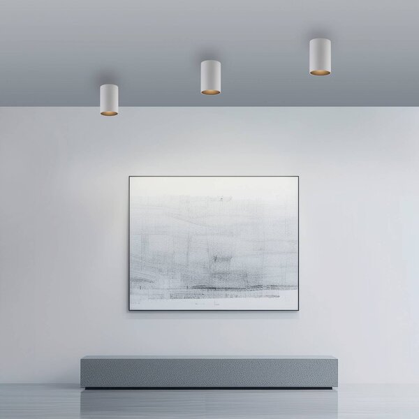 PURE Plafoniera Point, dimmerabile, Bianco / Opale, Bagno, Metallo, Moderno, Plafoniera