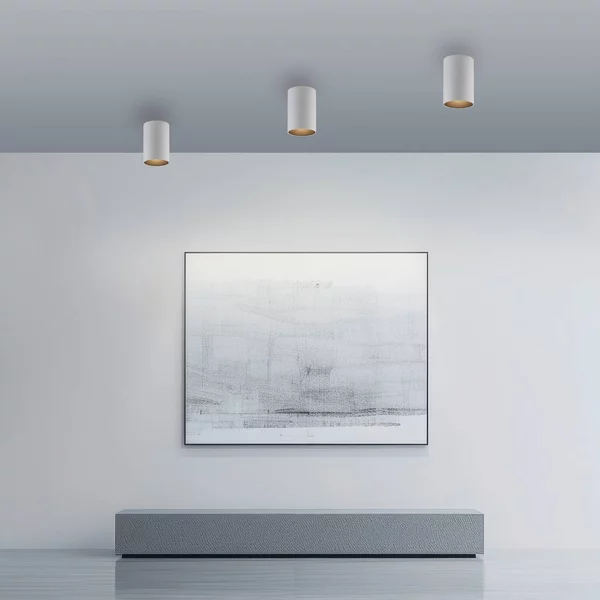 PURE Plafoniera Point, dimmerabile, Bianco / Opale, Bagno, Metallo, Moderno, Plafoniera