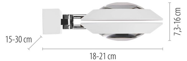 PURE Applique da parete a LED Oculis, dimmerabile, Bianco / Opale, Soggiorno / Sala da pranzo, Moderno, Applique a LED