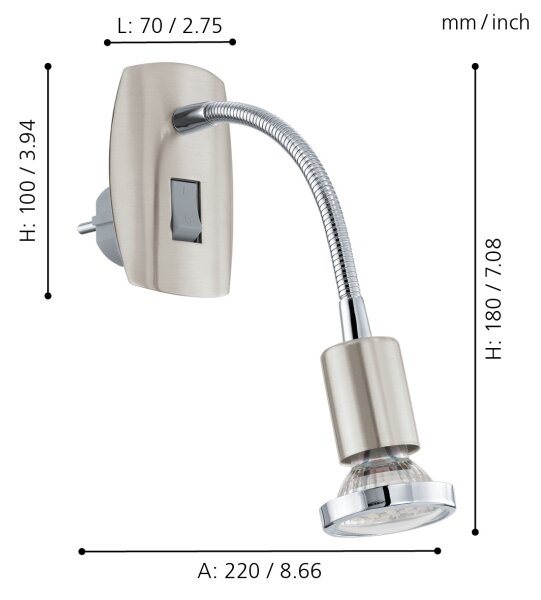 Eglo 92933 - Lampada LED con spina integrata MINI 4 1xGU10-LED/3W/230V